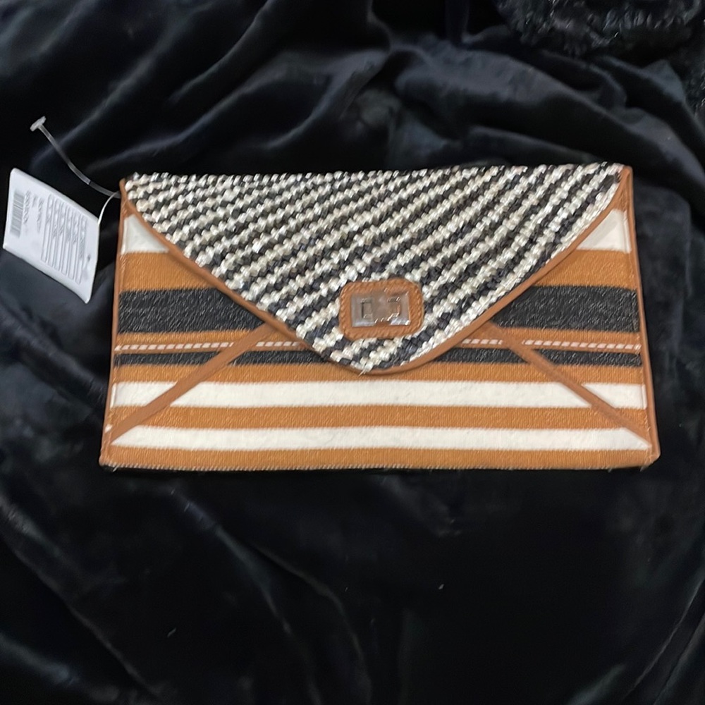 Ecote fabric striped clutch